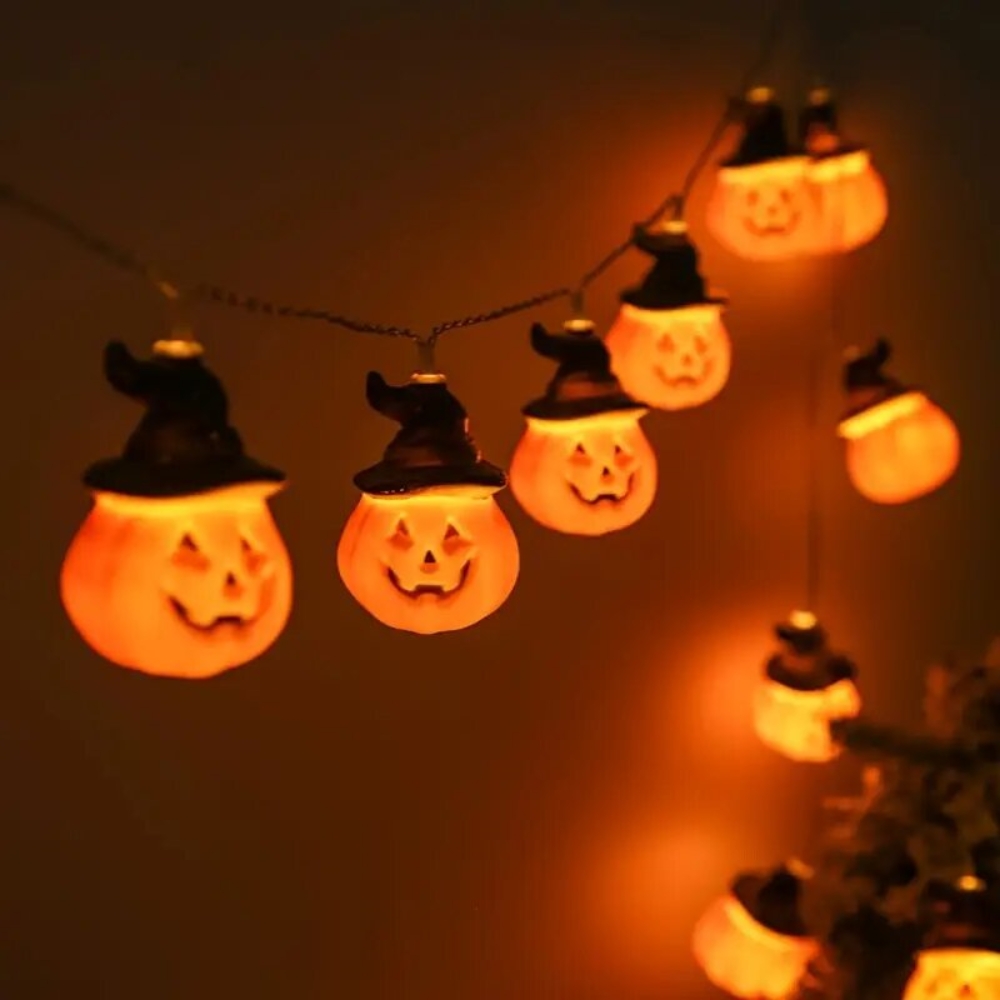 1.5M/59.06in Halloween Pumpkin - Halloween Led String Lights Orange 评论和价格