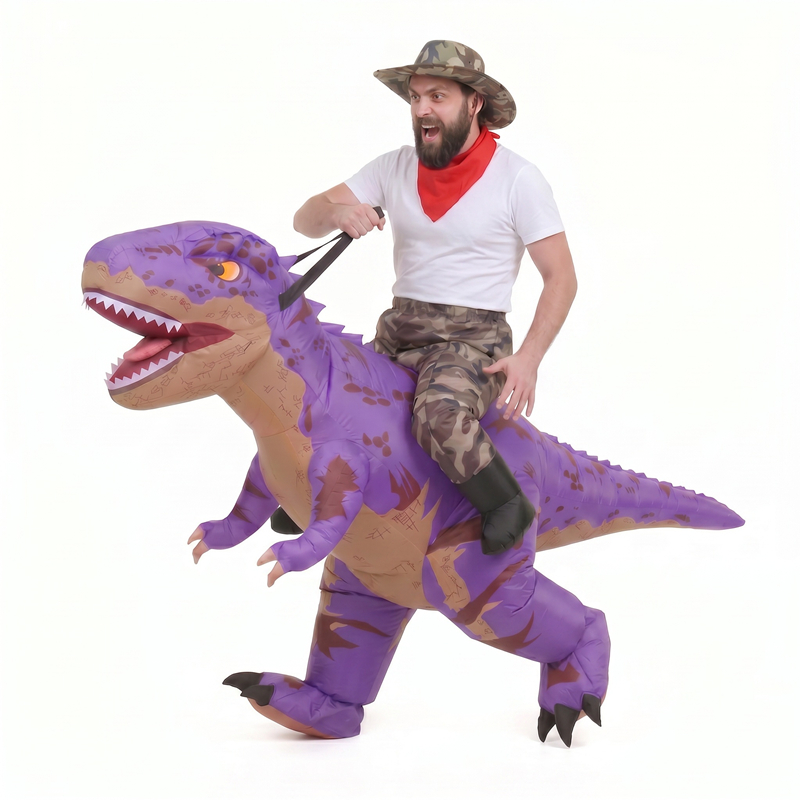 Funny Camo purple T-Rex Inflat - Halloween Costume Adult 评论和价格
