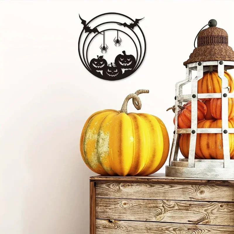 Halloween Metal Wall Art Pumpk - Spider Web Halloween Decoration 评论和价格