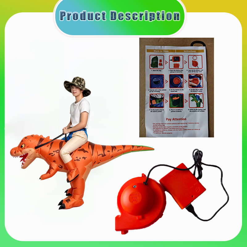 Kids Inflatable Ride On T-Rex  - Halloween Costume Kids 评论和价格