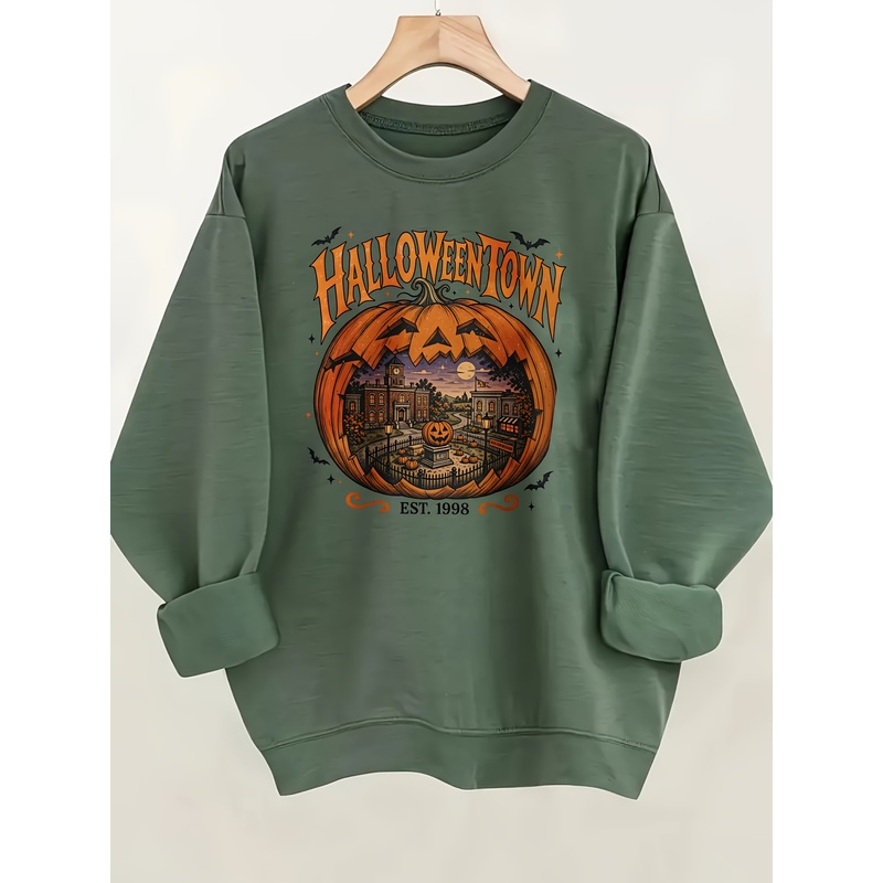 Summer Halloween Town Printed  - Pumpkin Lantern Halloween 评论和价格