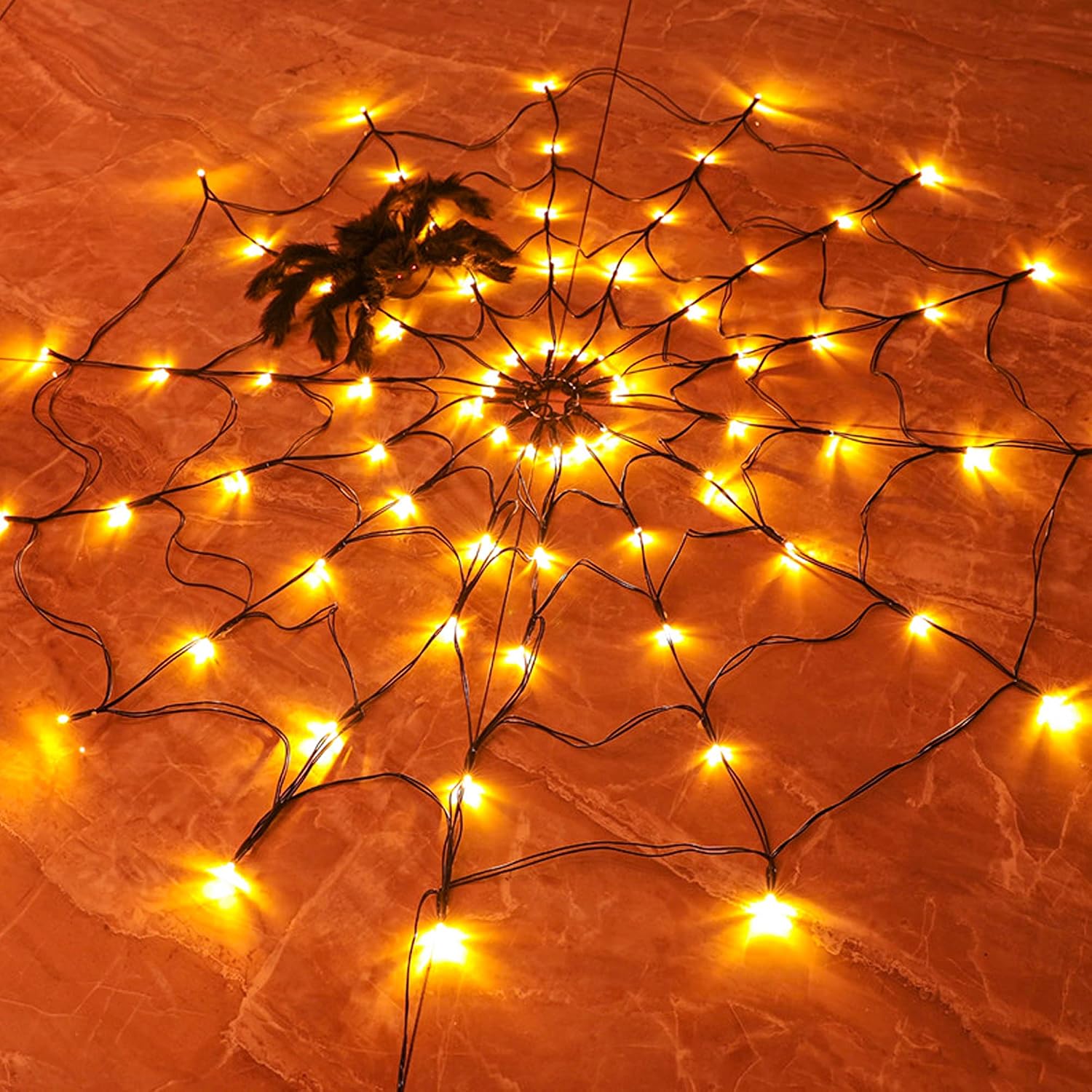 1-4PCS Halloween Spider Web LE - Halloween Led String Lights Orange 评论和价格