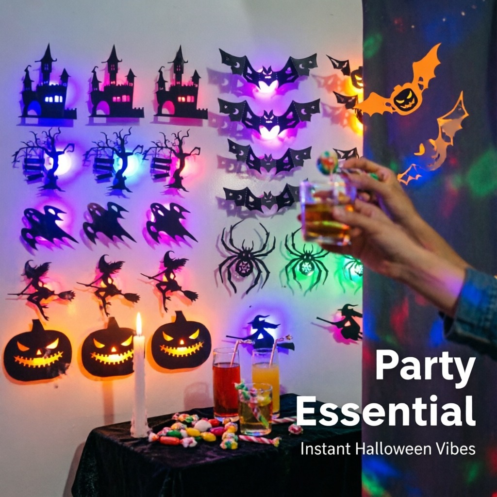 8pcs/set LED Halloween Wall St - Halloween Pumpkin Decor Led 评论和价格