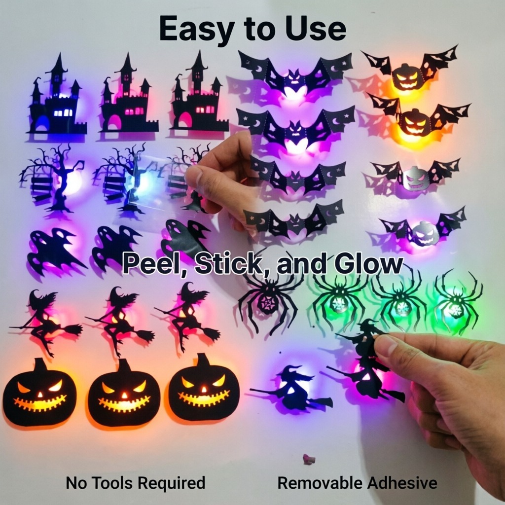 8pcs/set LED Halloween Wall St - Halloween Pumpkin Decor Led 评论和价格