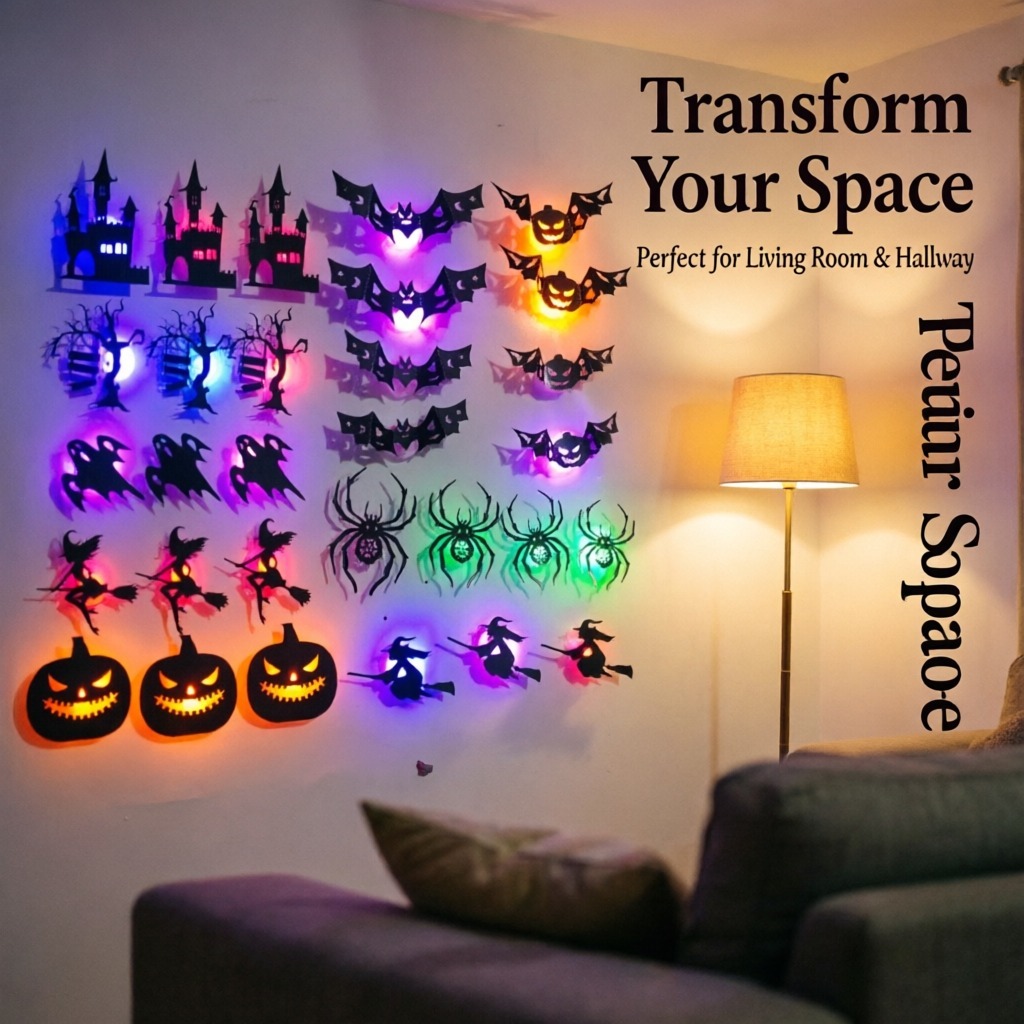 8pcs/set LED Halloween Wall St - Halloween Pumpkin Decor Led 评论和价格