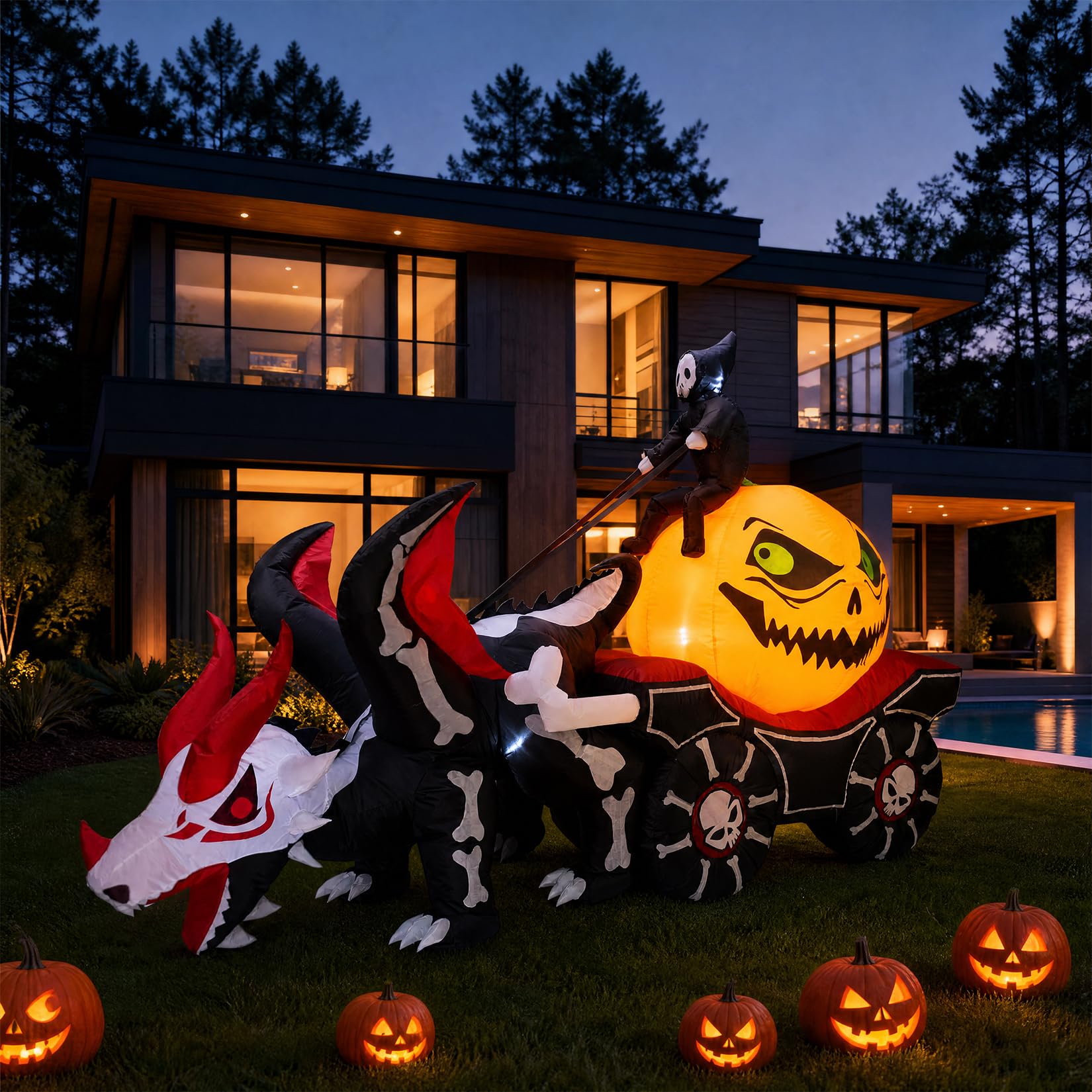 8.9FT Lighted Inflatable Hallo - Halloween Pumpkin Decor Led 评论和价格