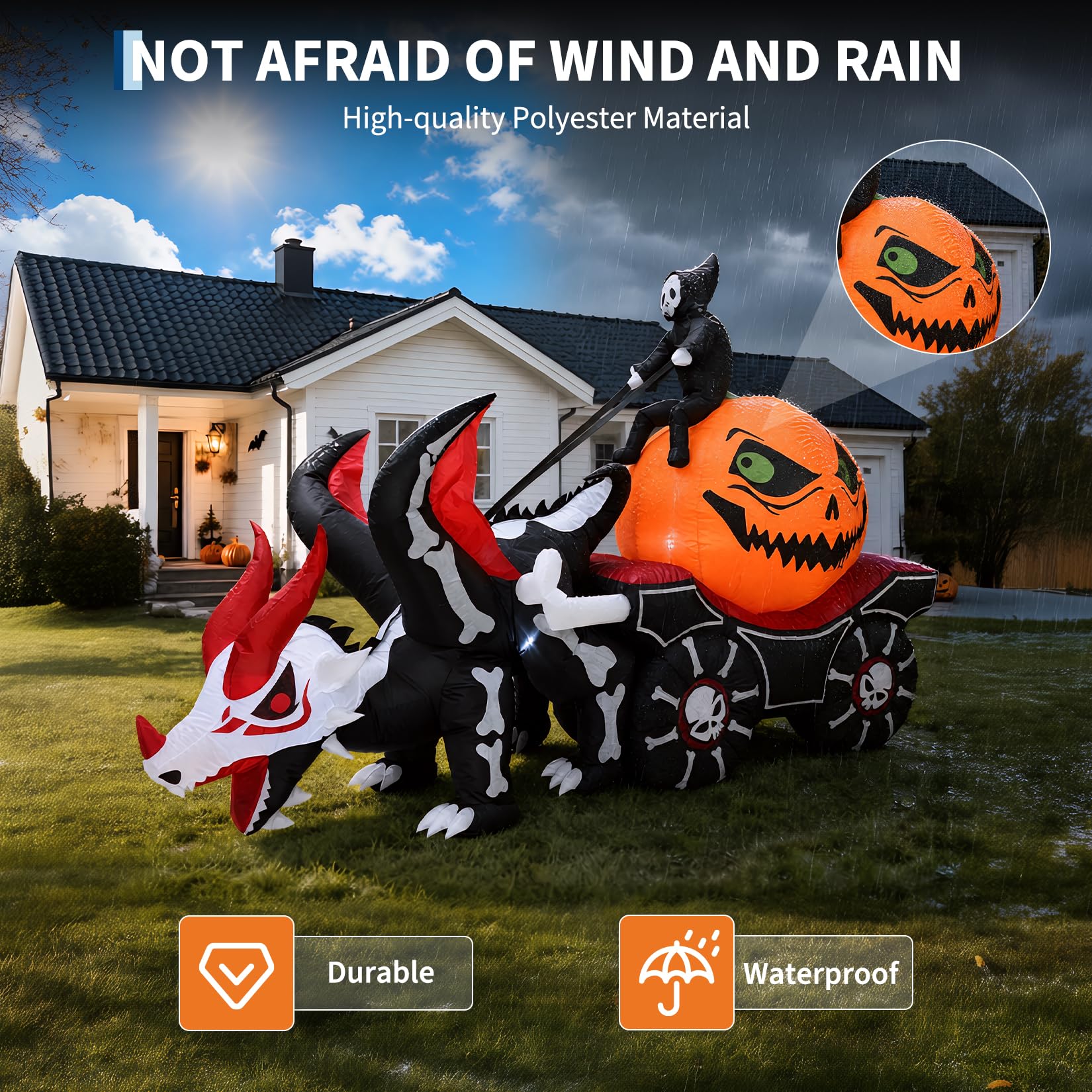 8.9FT Lighted Inflatable Hallo - Halloween Pumpkin Decor Led 评论和价格