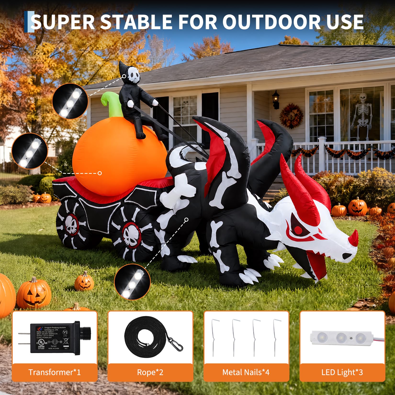 8.9FT Lighted Inflatable Hallo - Halloween Pumpkin Decor Led 评论和价格