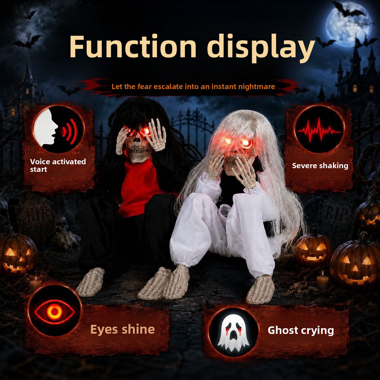 Halloween Outdoor Garden Sitti - Halloween Skeleton Decoration 评论和价格