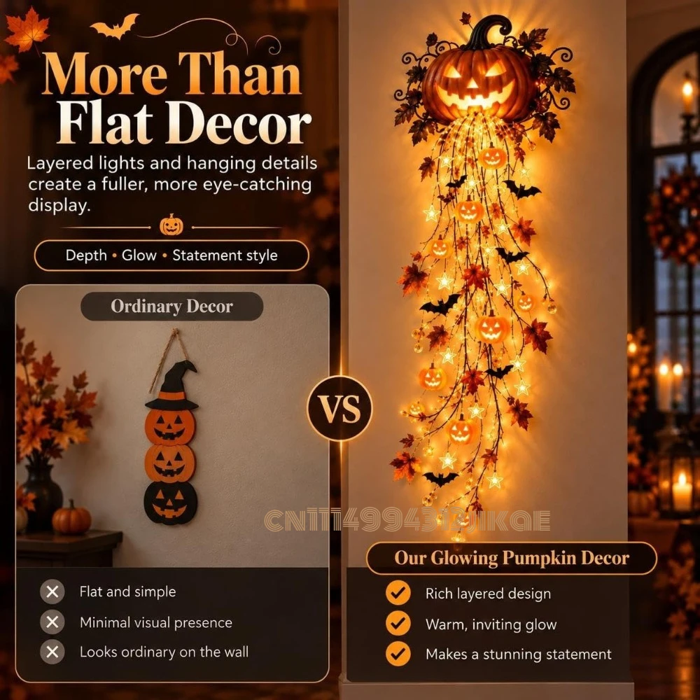 Elegant Halloween Cascade Wall - Halloween Led String Lights Orange 评论和价格