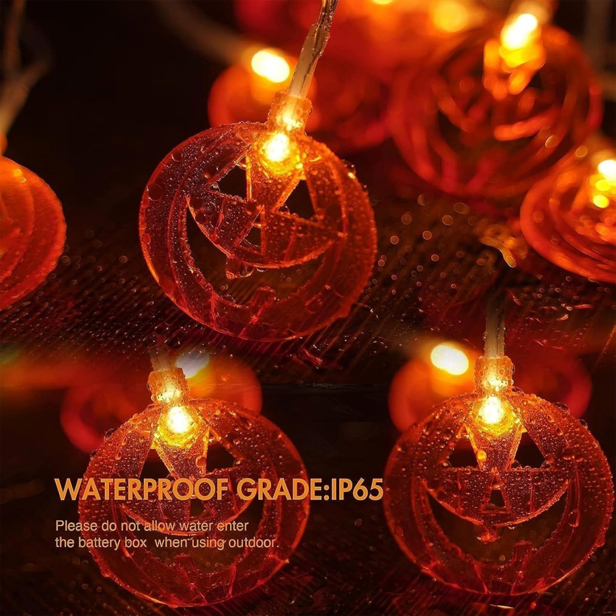 1pc 20LED Orange Flat Hollow H - Halloween Led String Lights Orange 评论和价格