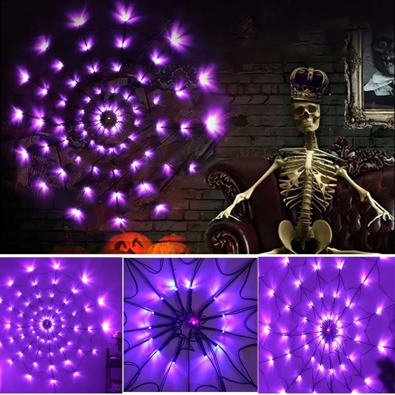 Halloween LED Light String Gho - Spider Web Halloween Decoration 评论和价格