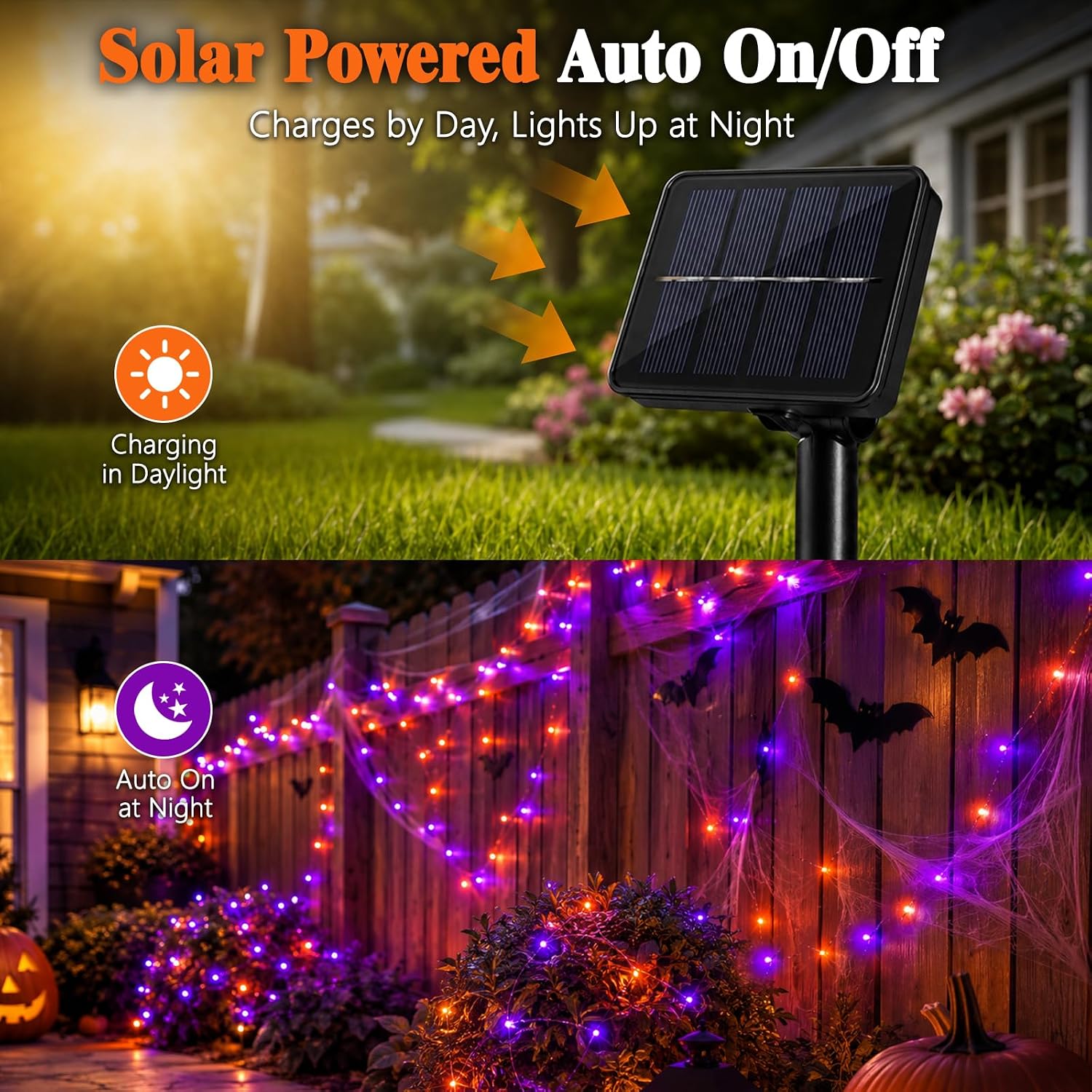 Halloween Solar Copper Wire St - Halloween Led String Lights Orange 评论和价格