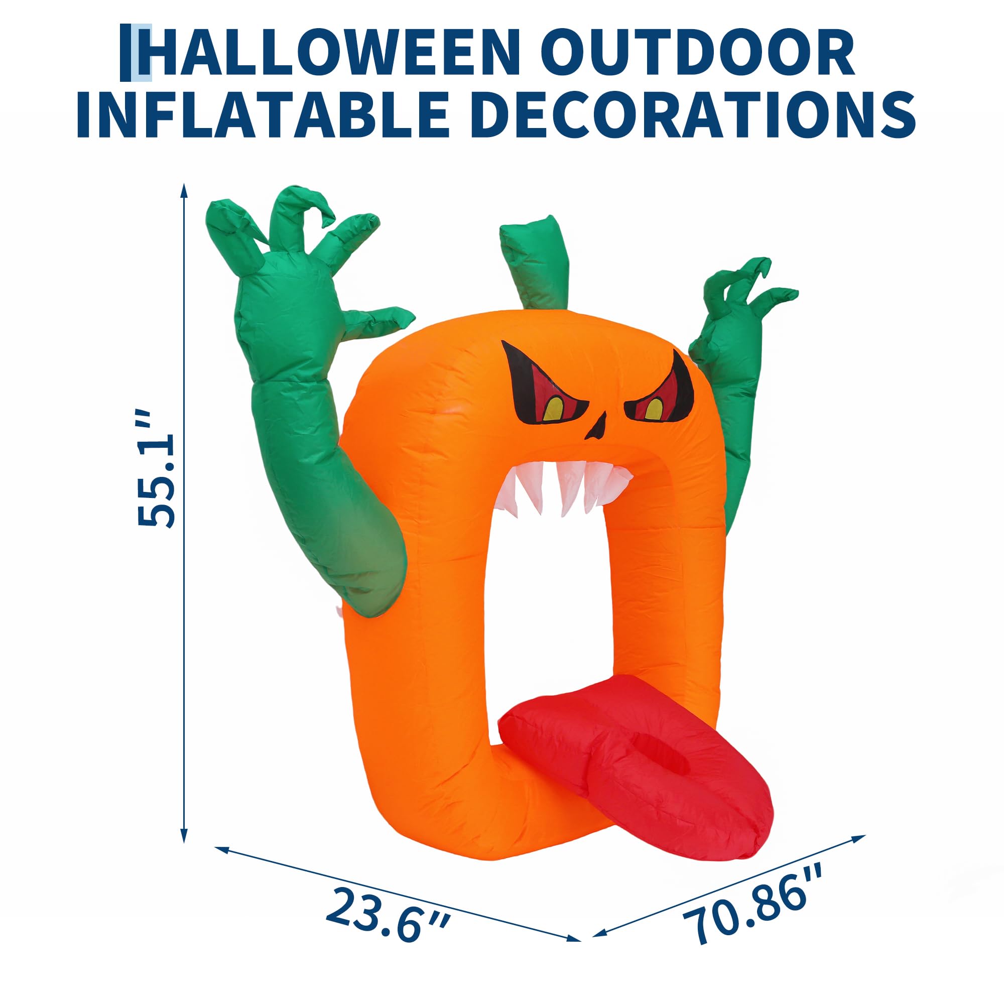6FT Halloween Inflatables Scar - Halloween Pumpkin Decor Led 评论和价格