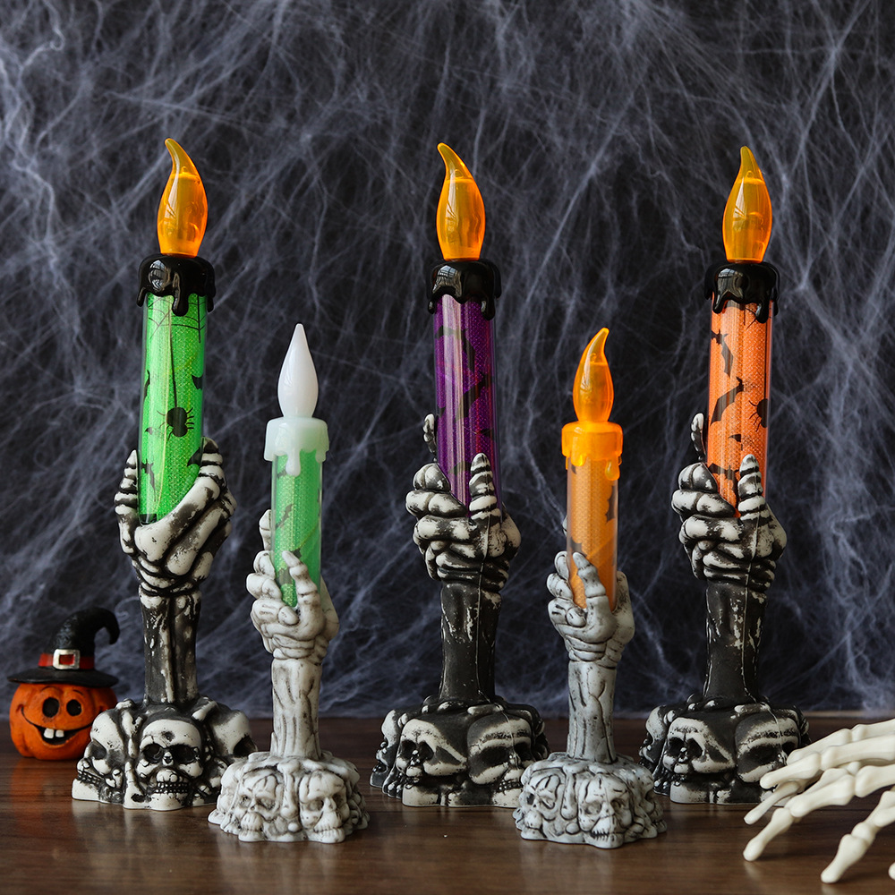 Halloween Skeleton Hand Candle - Pumpkin Lantern Halloween 评论和价格