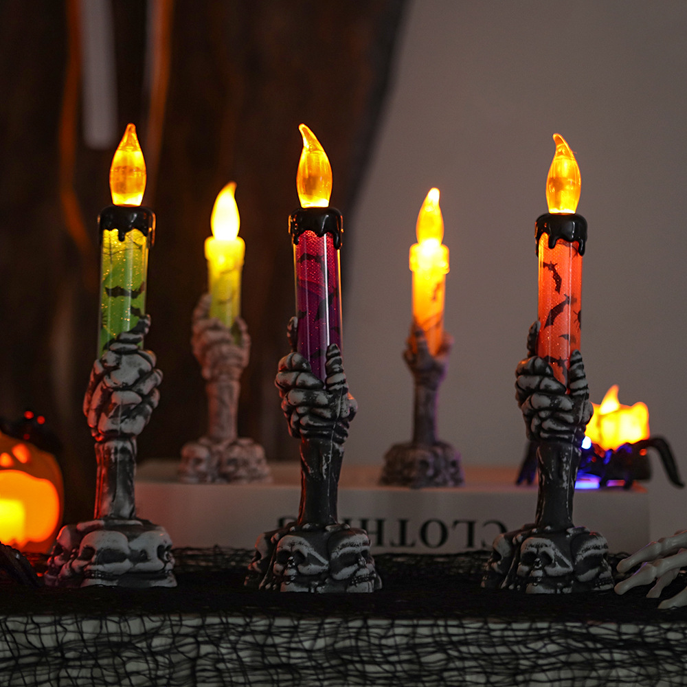 Halloween Skeleton Hand Candle - Pumpkin Lantern Halloween 评论和价格