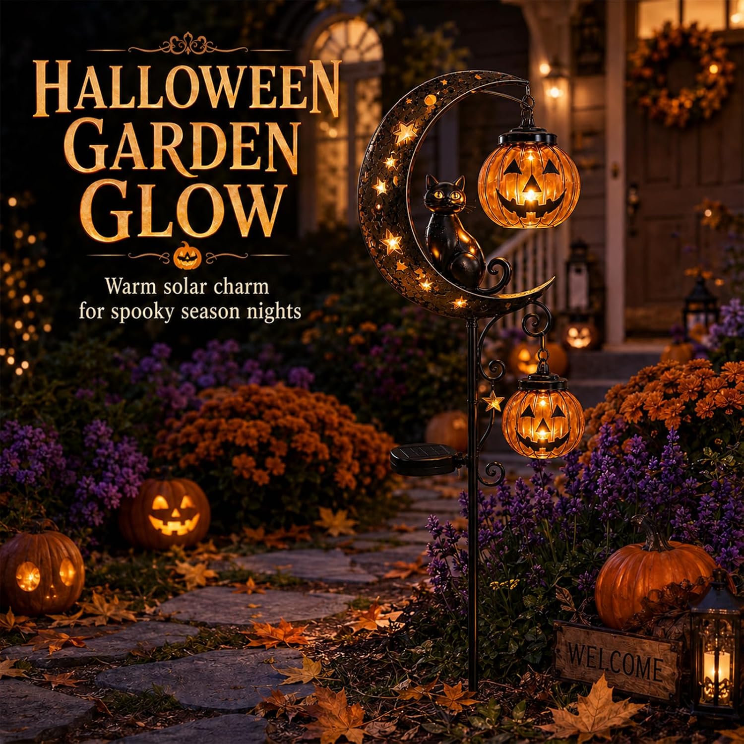 New Solar Halloween Pumpkin Mo - Halloween Pumpkin Decor Led 评论和价格
