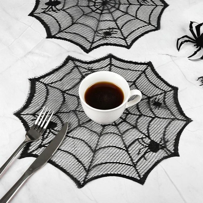 2/4Pcs Spider Web Black Lace T - Spider Web Halloween Decoration 评论和价格