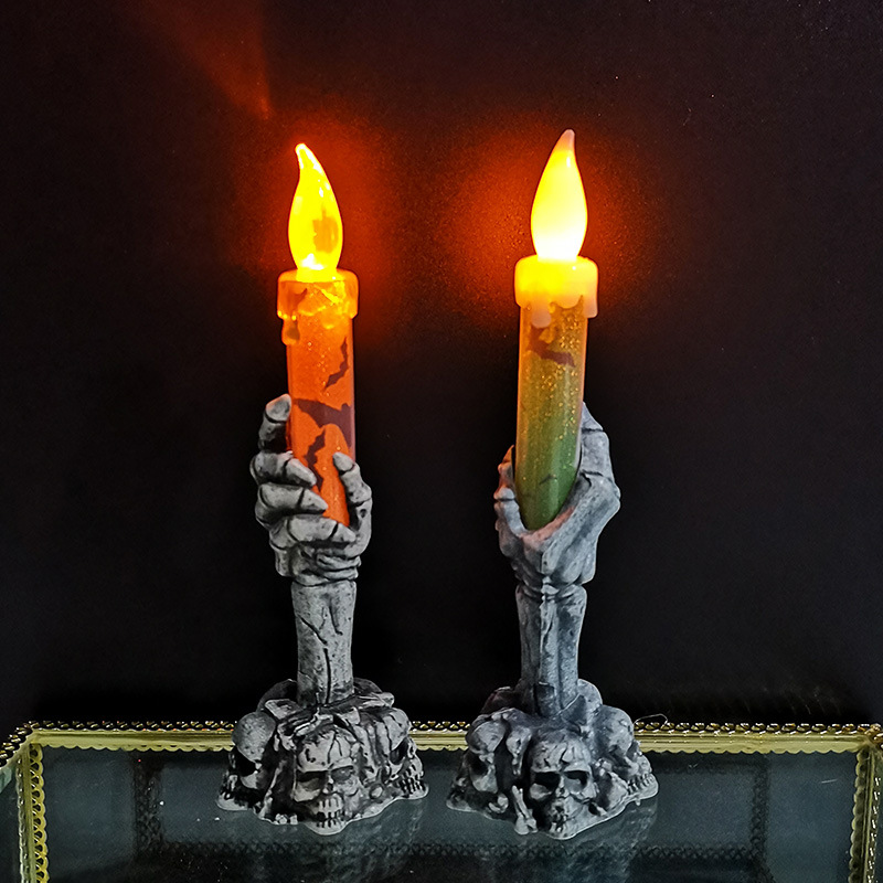 Halloween LED Candle Skeleton  - Halloween Pumpkin Decor Led 评论和价格