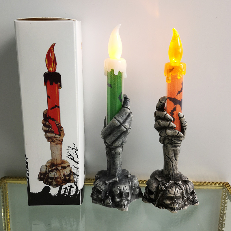 Halloween LED Candle Skeleton  - Halloween Pumpkin Decor Led 评论和价格